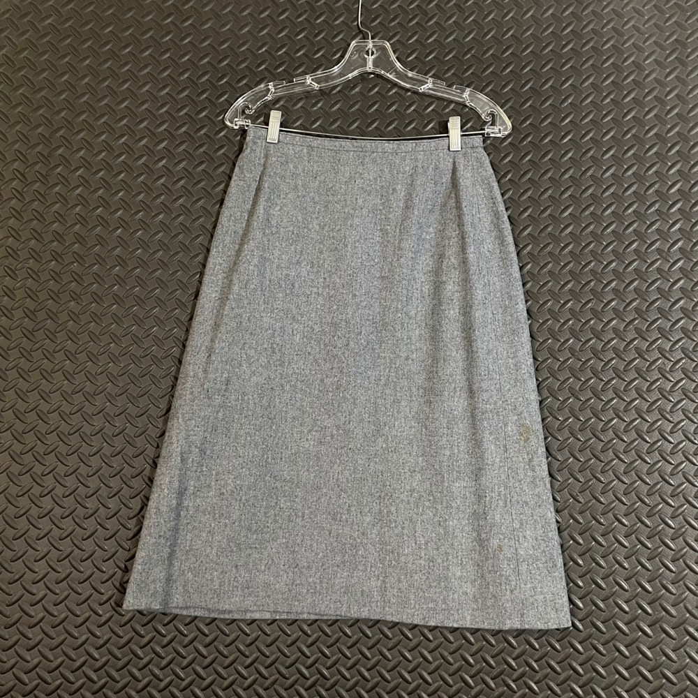 Pendleton Vintage Gray 100% Virgin Wool Business Knee Length Skirt Women's 10